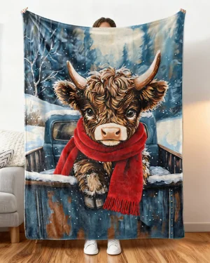 Winter Highland Cow Love...
