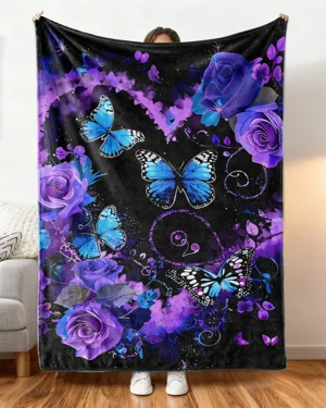 Blue Butterflies and Purple...