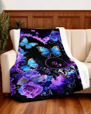 Blue Butterflies and Purple...