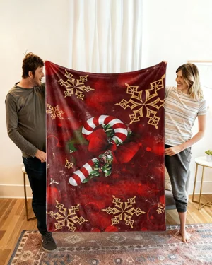 Holiday Candy Cane Christmas Love Blanket-Cozy Classic,Plush,Warm,Lightweight,For Couch,Bedroom Use