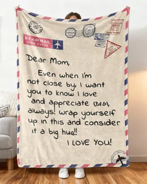 Dear Mom Love and Appreciation Letter Cozy Flannel Blanket-Cozy,Classic,Super Soft,Warm,Lightweight,For Couch,For Bed