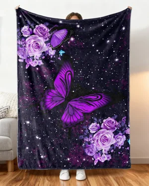 Purple Butterfly and Rose...