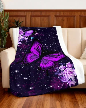 Purple Butterfly and Rose...