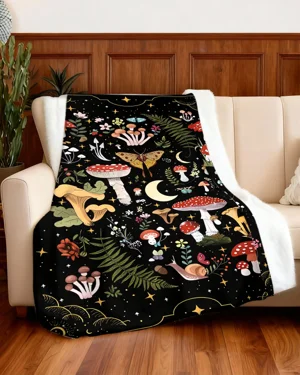 Whimsical Moonlit Mushroom...