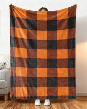 Autumn Pumpkin Spice Love Gift Cozy Flannel Blanket-Cozy Classic,Warm,Plush,Durable,For Couch,Bedroom Use