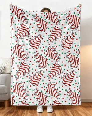 Christmas Love and Joy Holiday Gift Cozy Flannel Blanket-Classic Modern,Warm,Plush,Durable,For Couch,For Bed