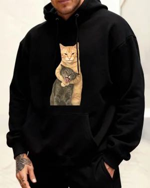 Playful Cats Hug Cozy...