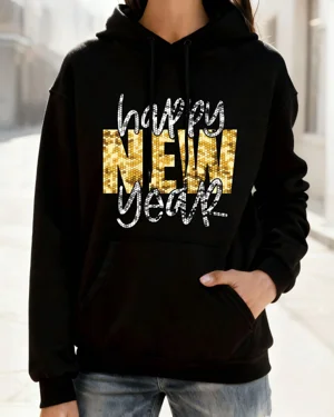 Happy New Year Gold Sequin...