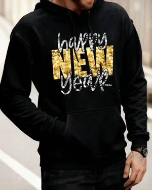 Happy New Year Gold Sequin...