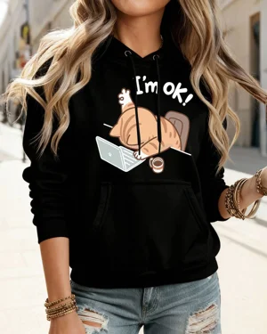 I'm OK Cute Cat at Laptop...