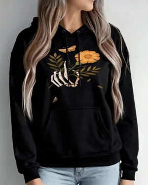 Skeleton Hand with Flower...