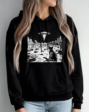 Cat Watching UFO in Desert...