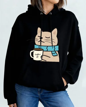 Cozy Cat with Coffee Mug...