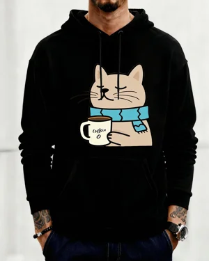 Cozy Cat with Coffee Mug...