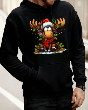 Christmas Moose with Holly...