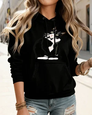 Curious Black and White Cat...