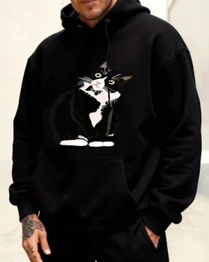 Curious Black and White Cat...