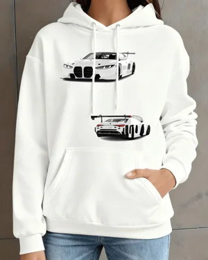 White Sports Car Front and...