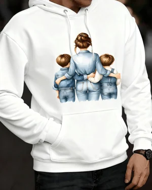 Mom with Two Sons Back View...