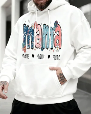 Mama Mom Floral Name Hearts...