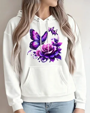 Purple Butterfly and Rose...