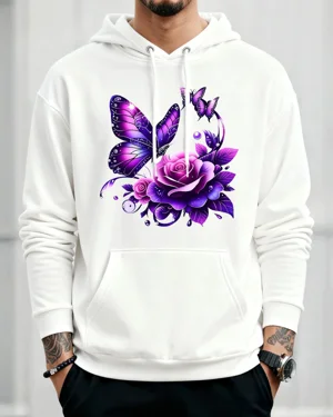 Purple Butterfly and Rose...