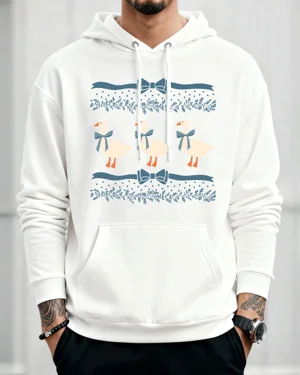 Three Geese with Blue Bows...