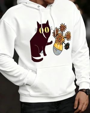 Black Cat with Sunflowers...