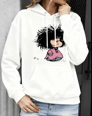 Messy Hair Cartoon Girl...