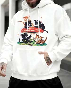 Playful Kittens on Mushroom...