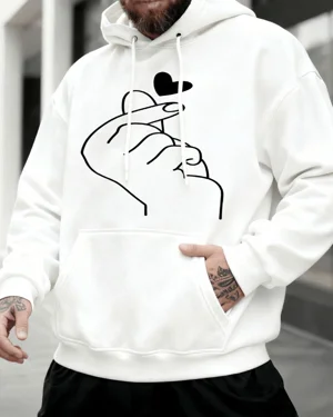 Finger Heart Line Art Cozy...