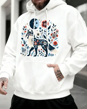 Floral Moon Wolf Cozy...