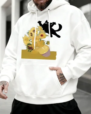 Jumping Black Cat with...