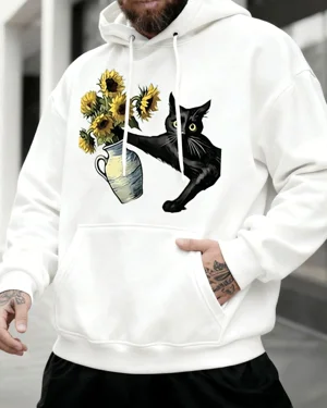 Black Cat with Sunflowers...
