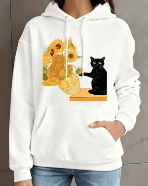 Black Cat and Sunflowers...