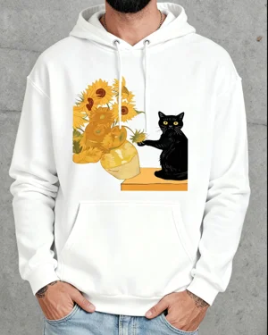 Black Cat and Sunflowers...