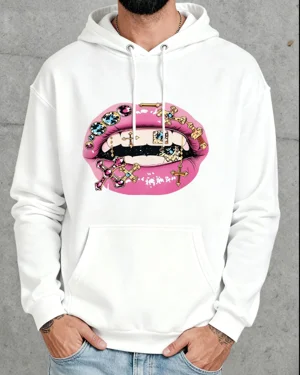 Pink Lips with Jeweled...