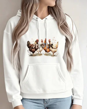 Four Chickens with Plaid...