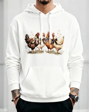 Four Chickens with Plaid...