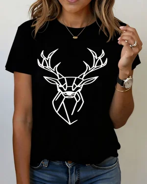 Geometric Deer Head Outline...