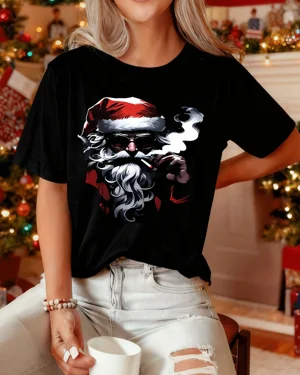 Christmas Santa Smoking Art...