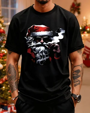 Christmas Santa Smoking Art...