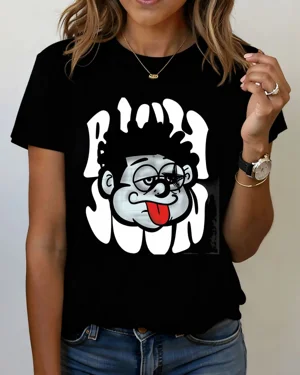 Playful Cartoon Face Summer...