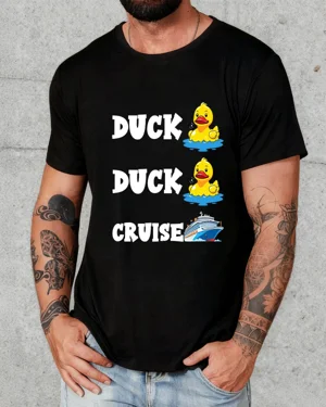 Duck Duck Cruise Summer Cotton Graphic T Shirt - Funny Casual,Short Sleeve,Soft Fabric,Comfortable Fit