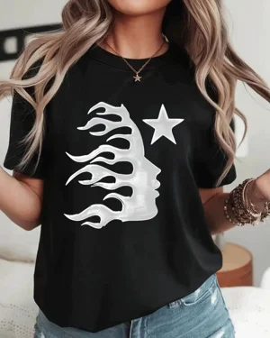 Flaming Face and Star...