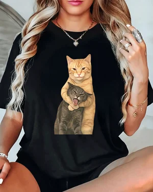 Playful Cats Hug Summer...