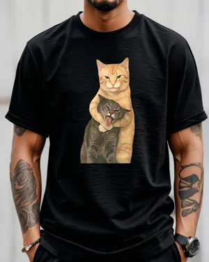 Playful Cats Hug Summer...