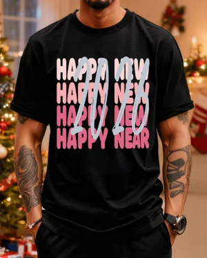 2026 Happy New Year Pink...