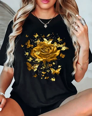 Golden Rose and Butterflies...