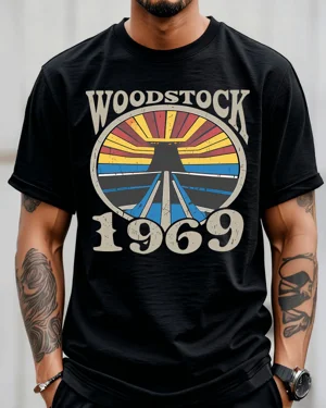Woodstock 1969 Retro Sunset...